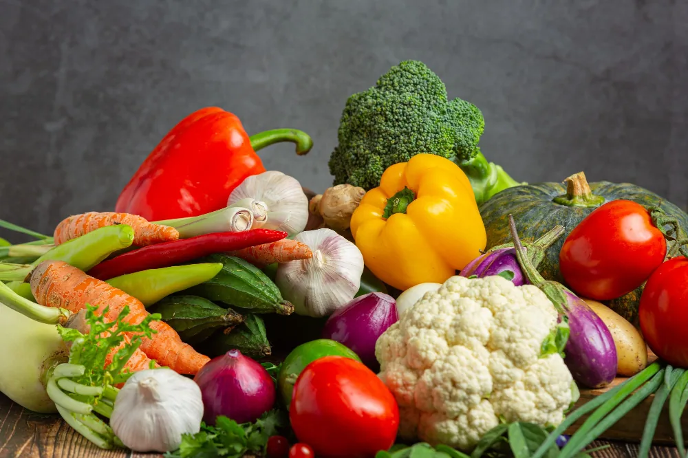 Verduras e legumes variados
