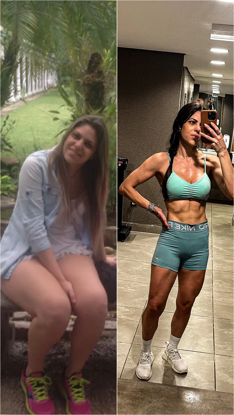 Letícia antes e depois do emagrecimento